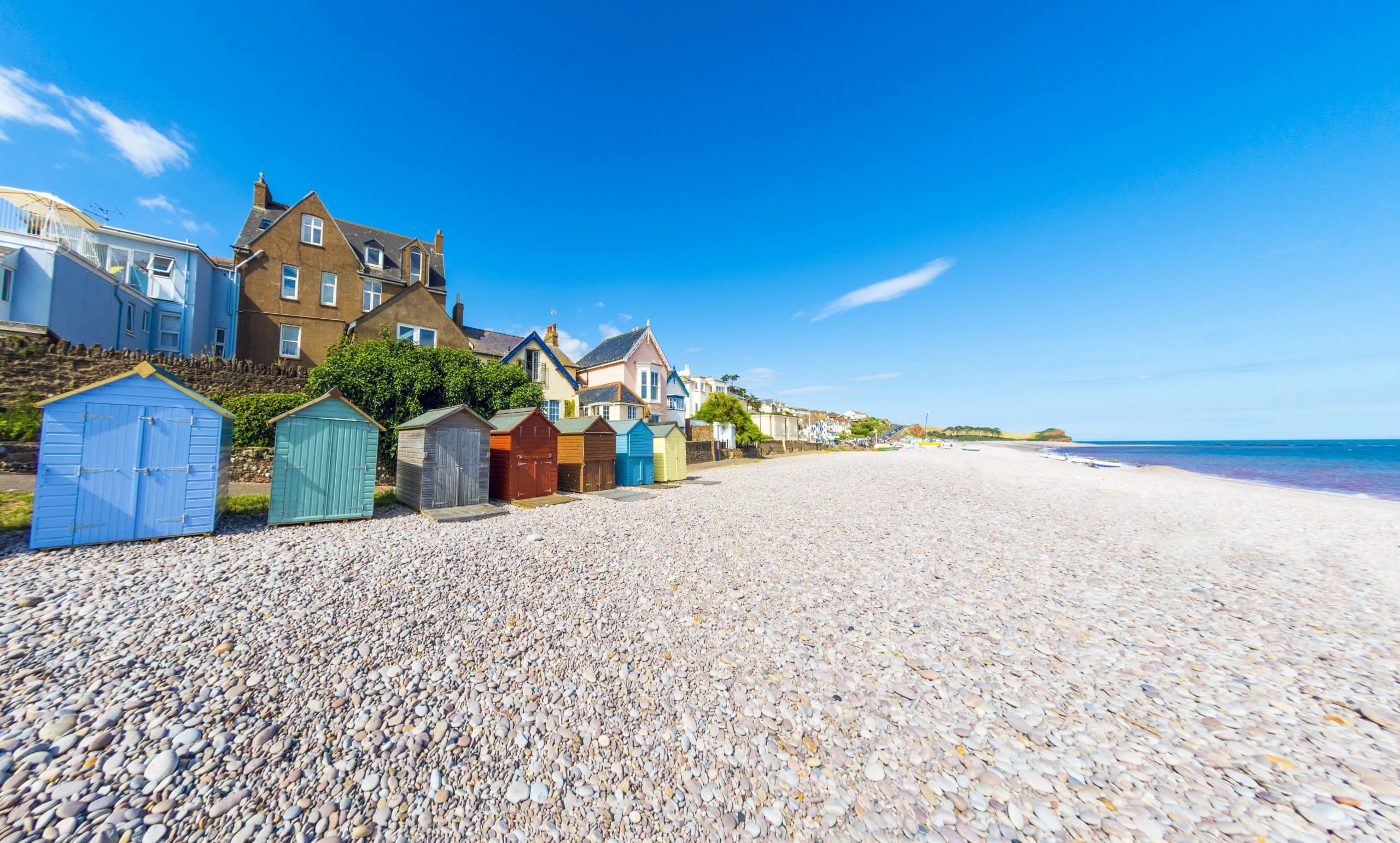 Beach Huts in Budleigh Salterton in Devon